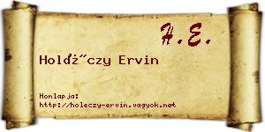 Holéczy Ervin névjegykártya