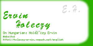 ervin holeczy business card